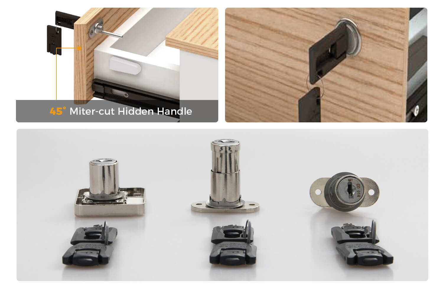 Close‑up of the cabinet lock