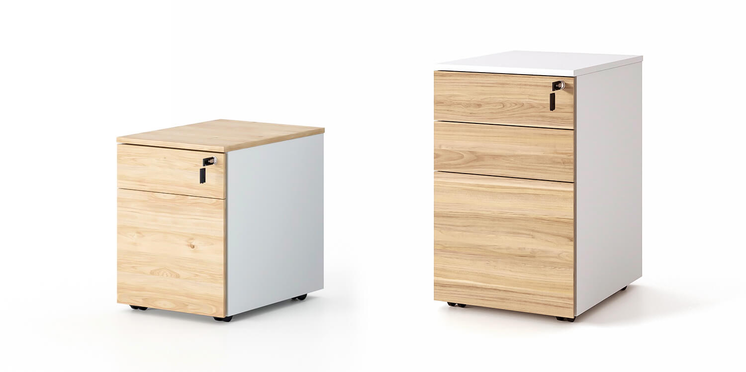 Two styles of cabinet