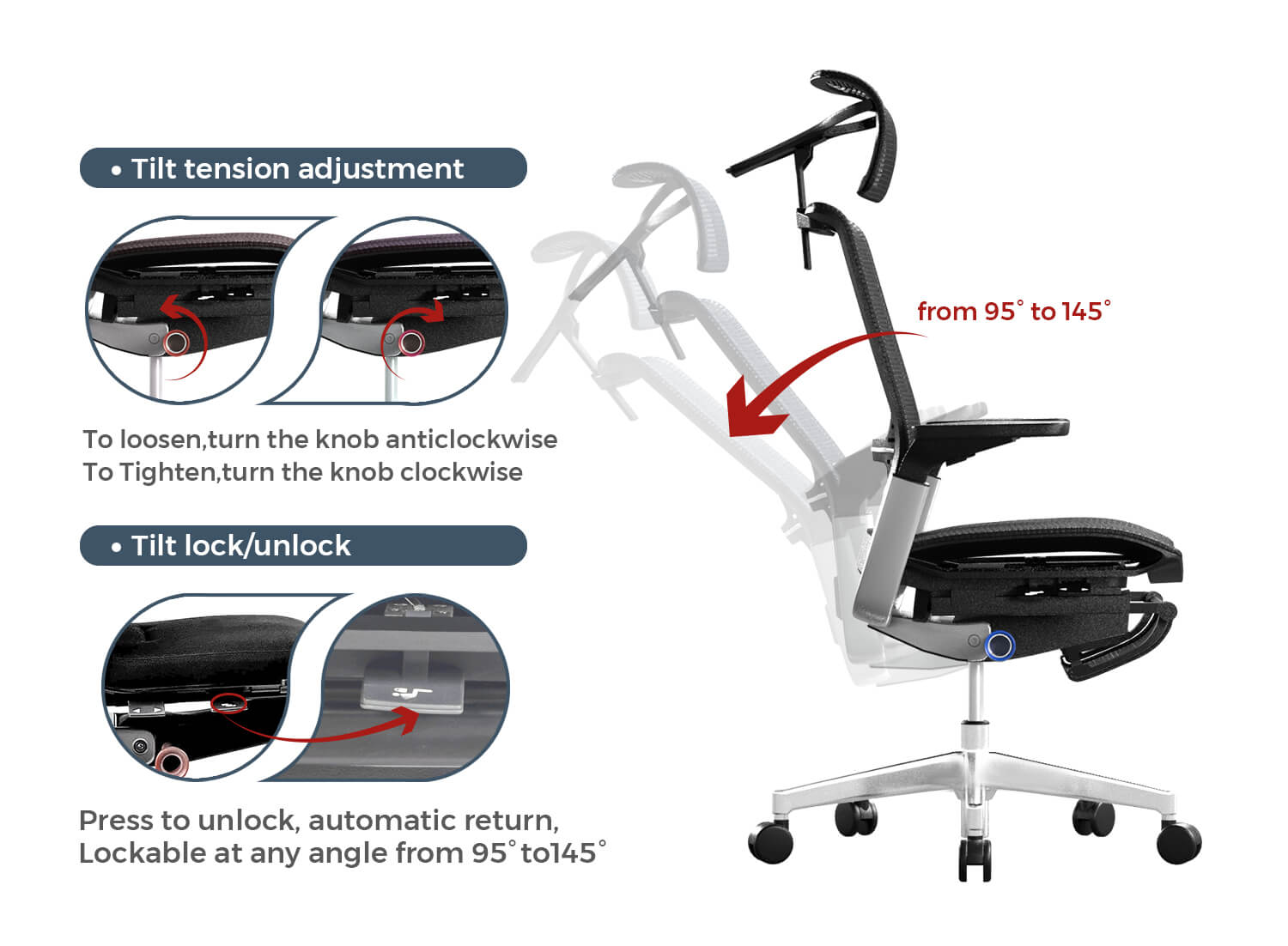 Chair backrest adjustment