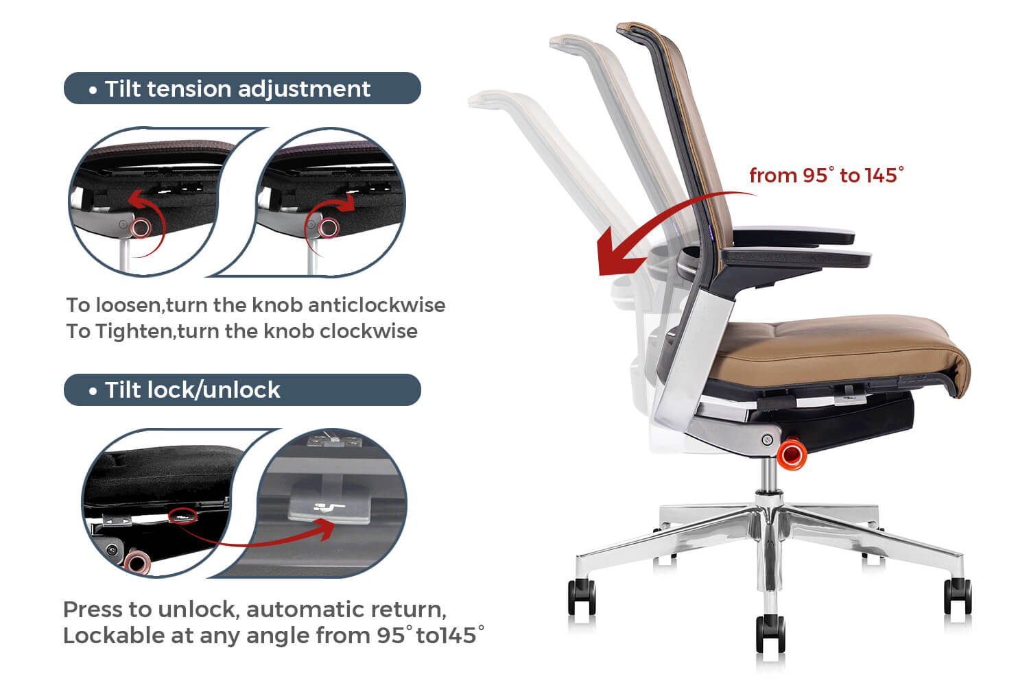 Chair backrest adjustment