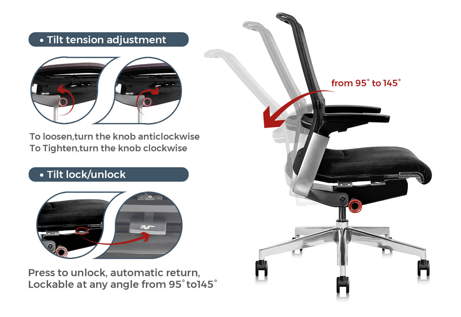 Chair backrest adjustment