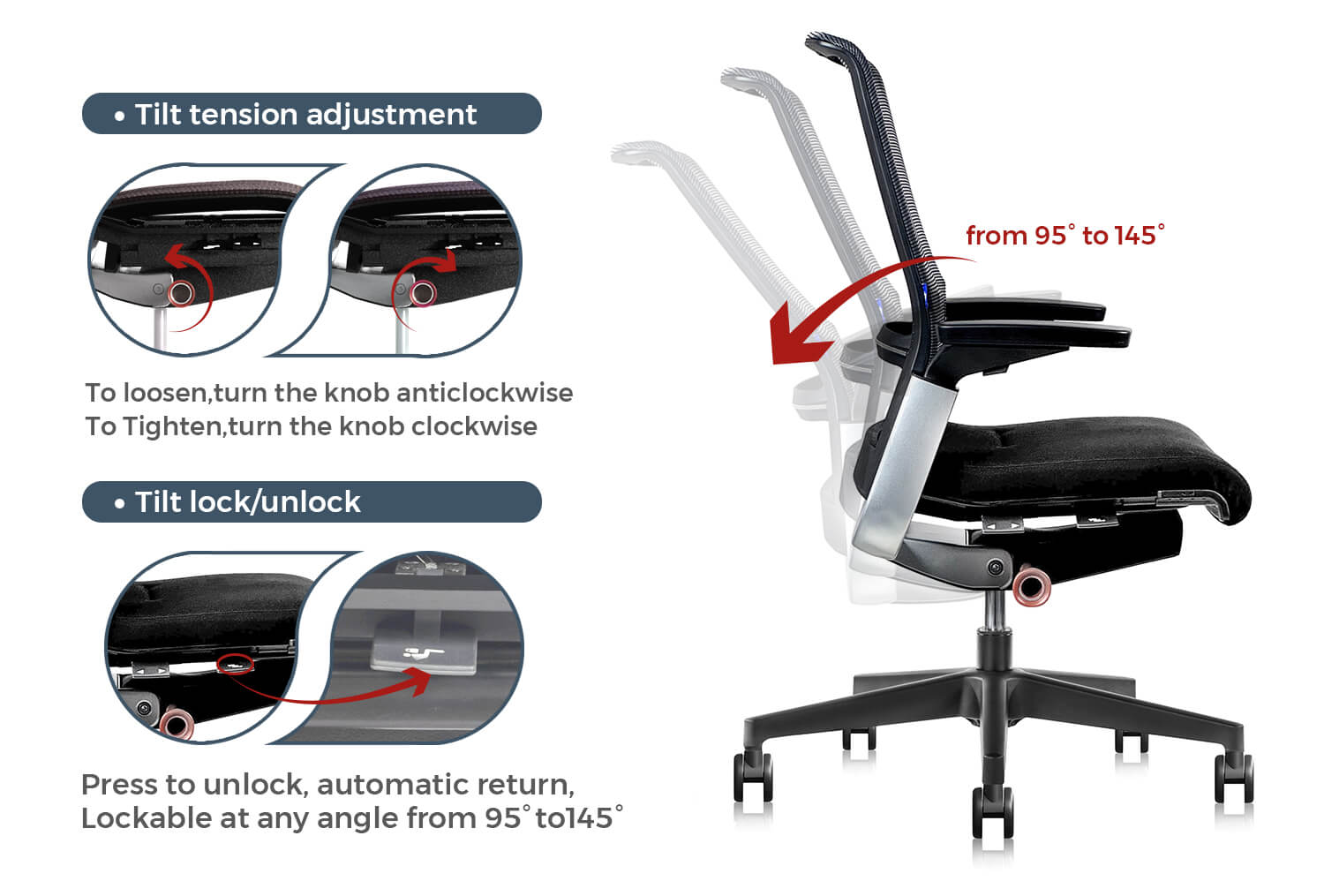 Chair backrest adjustment