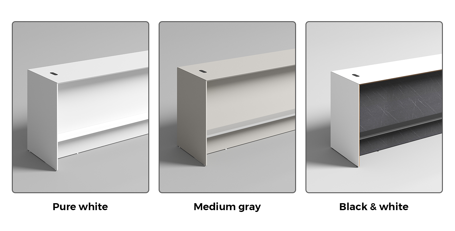 Three color options for bar counter