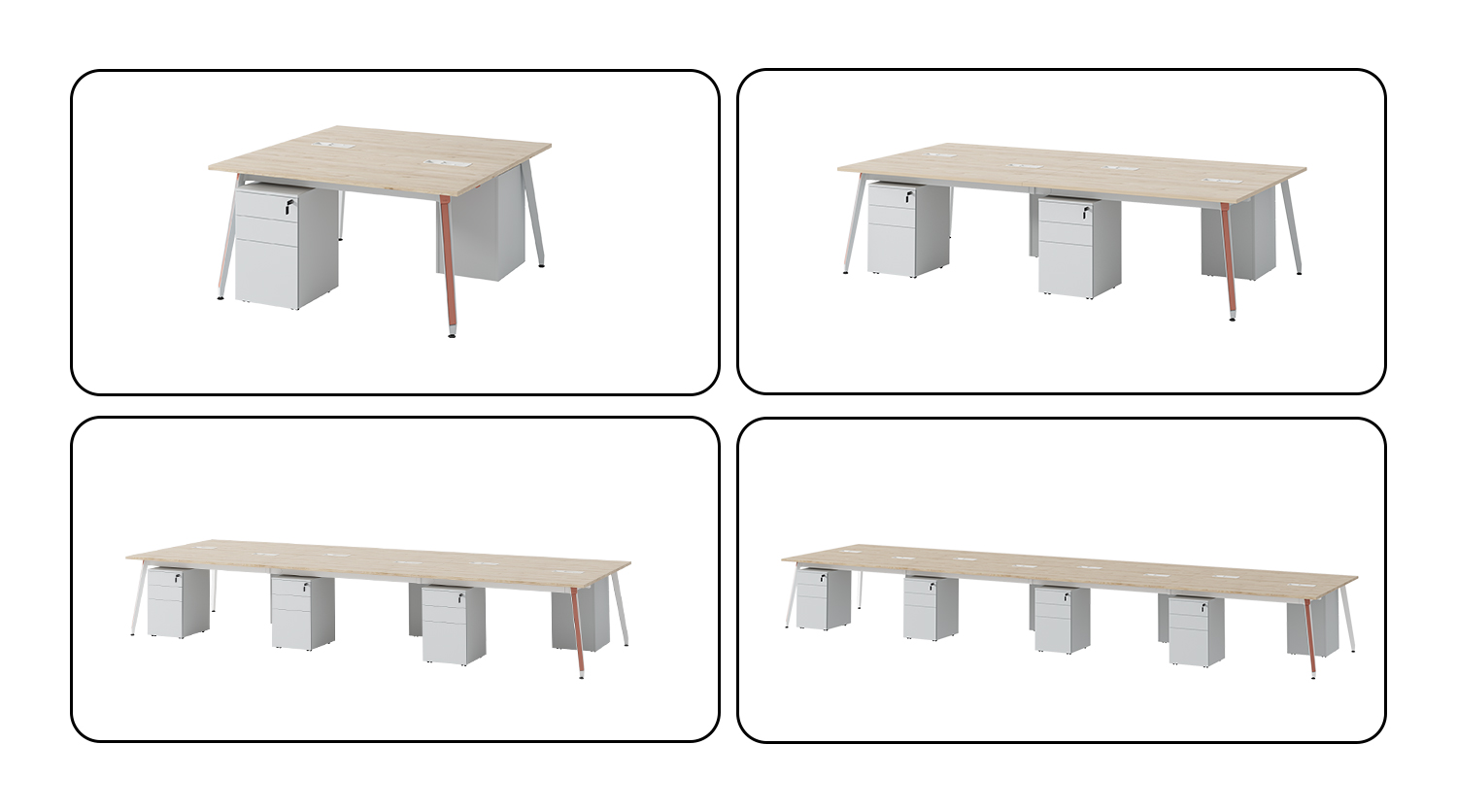 4 Face-to-Face Double Row Workstations