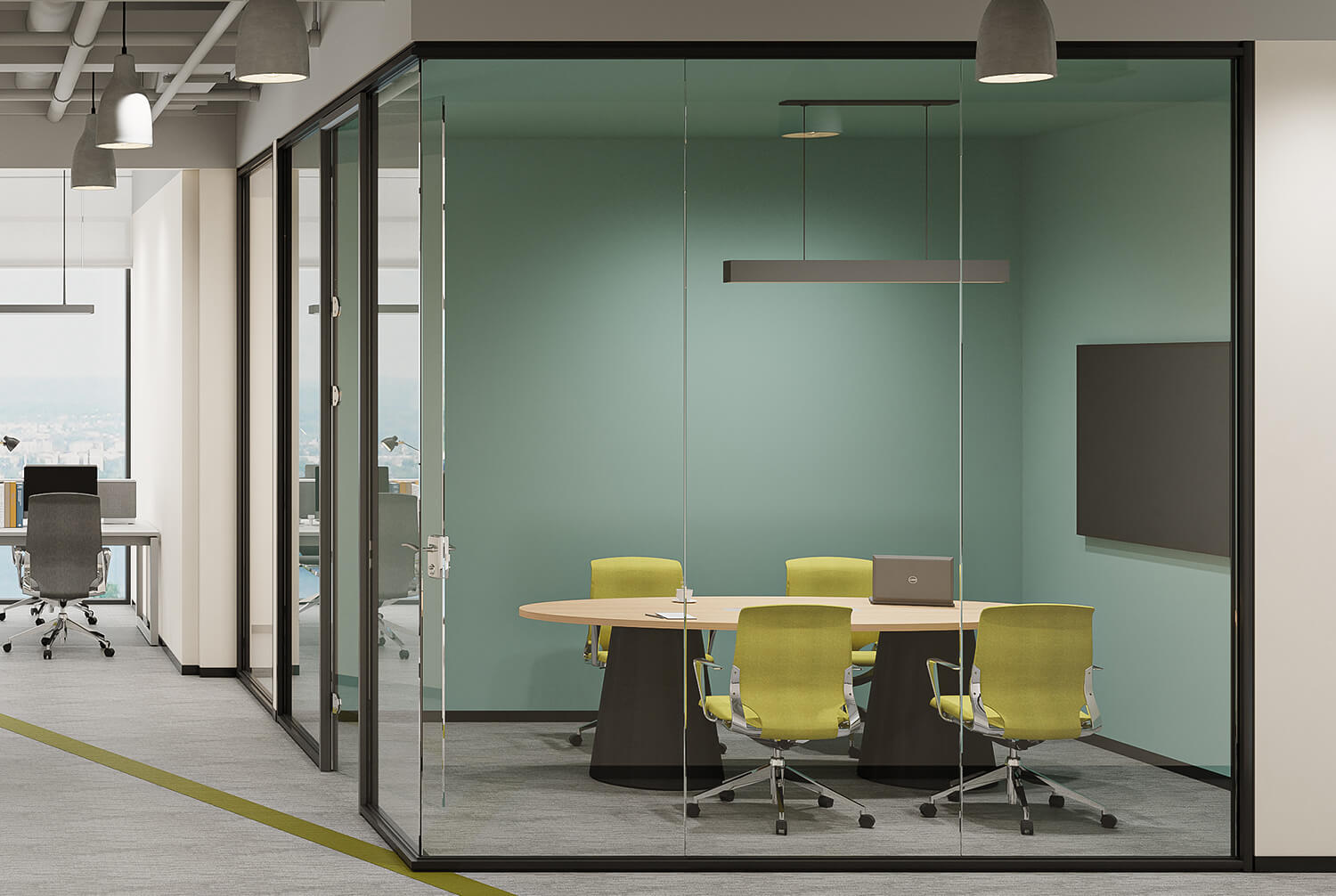 Tempered glass partition