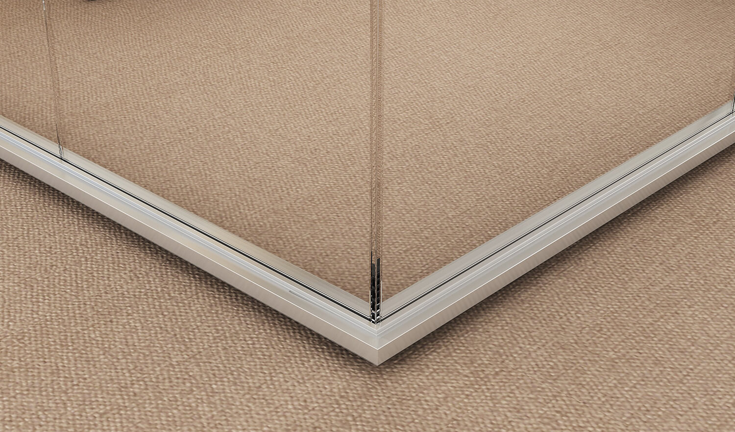 Corner details of glass partition