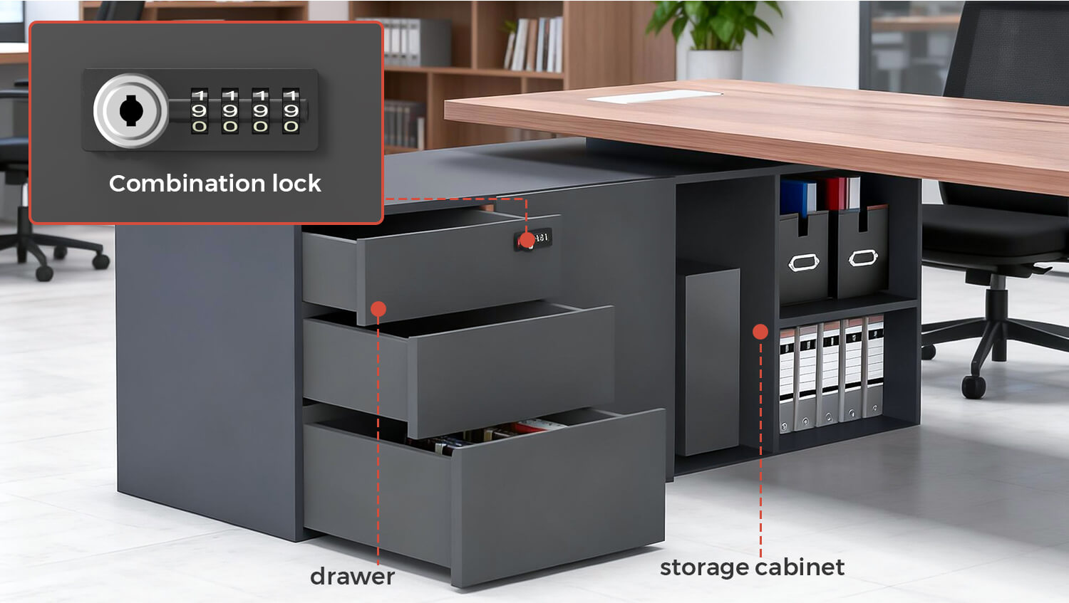 Side cabinet close-up