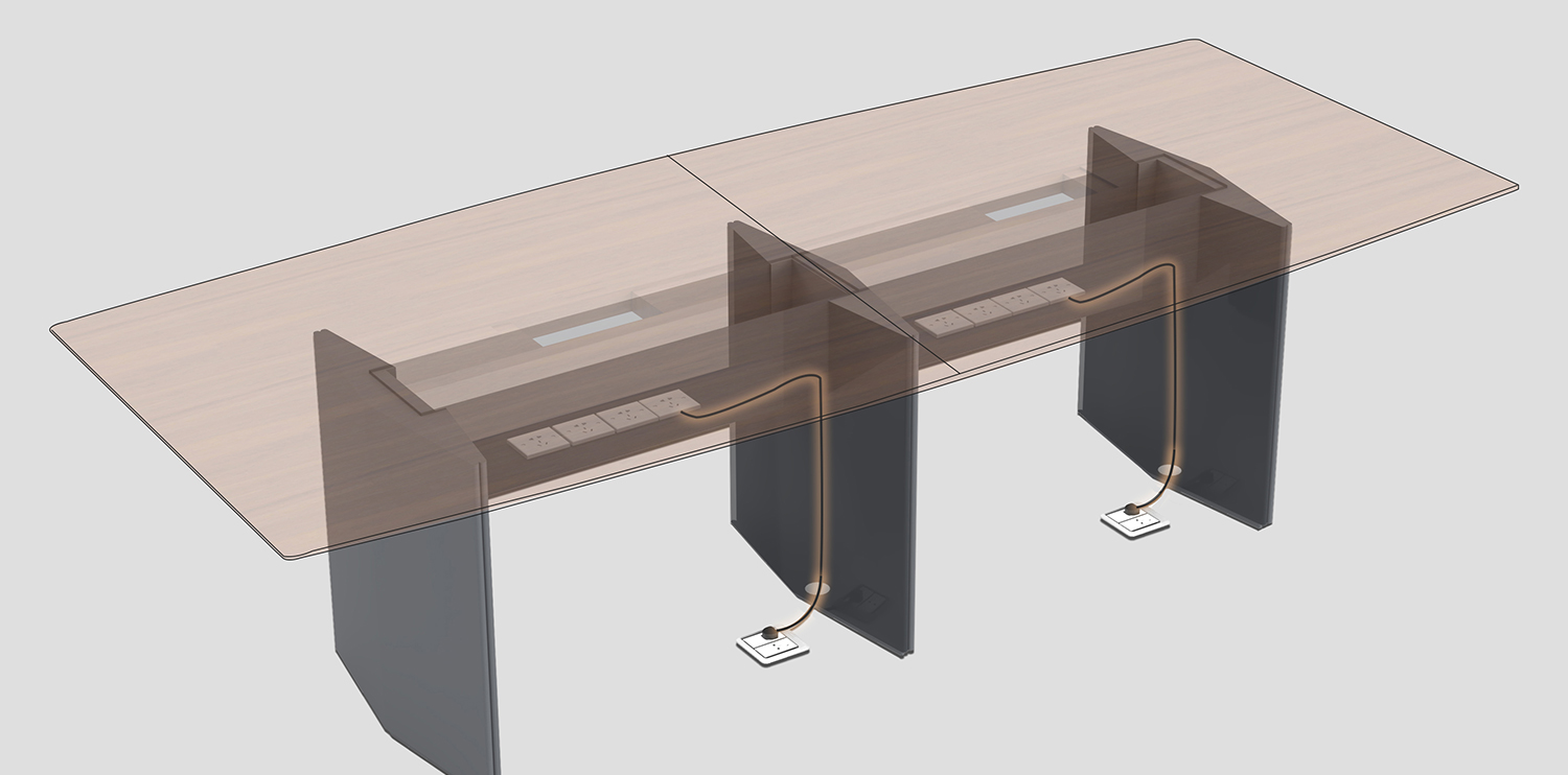 Cable Management for Conference Table