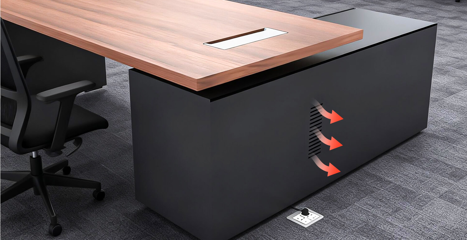 Side cabinet ventilation holes