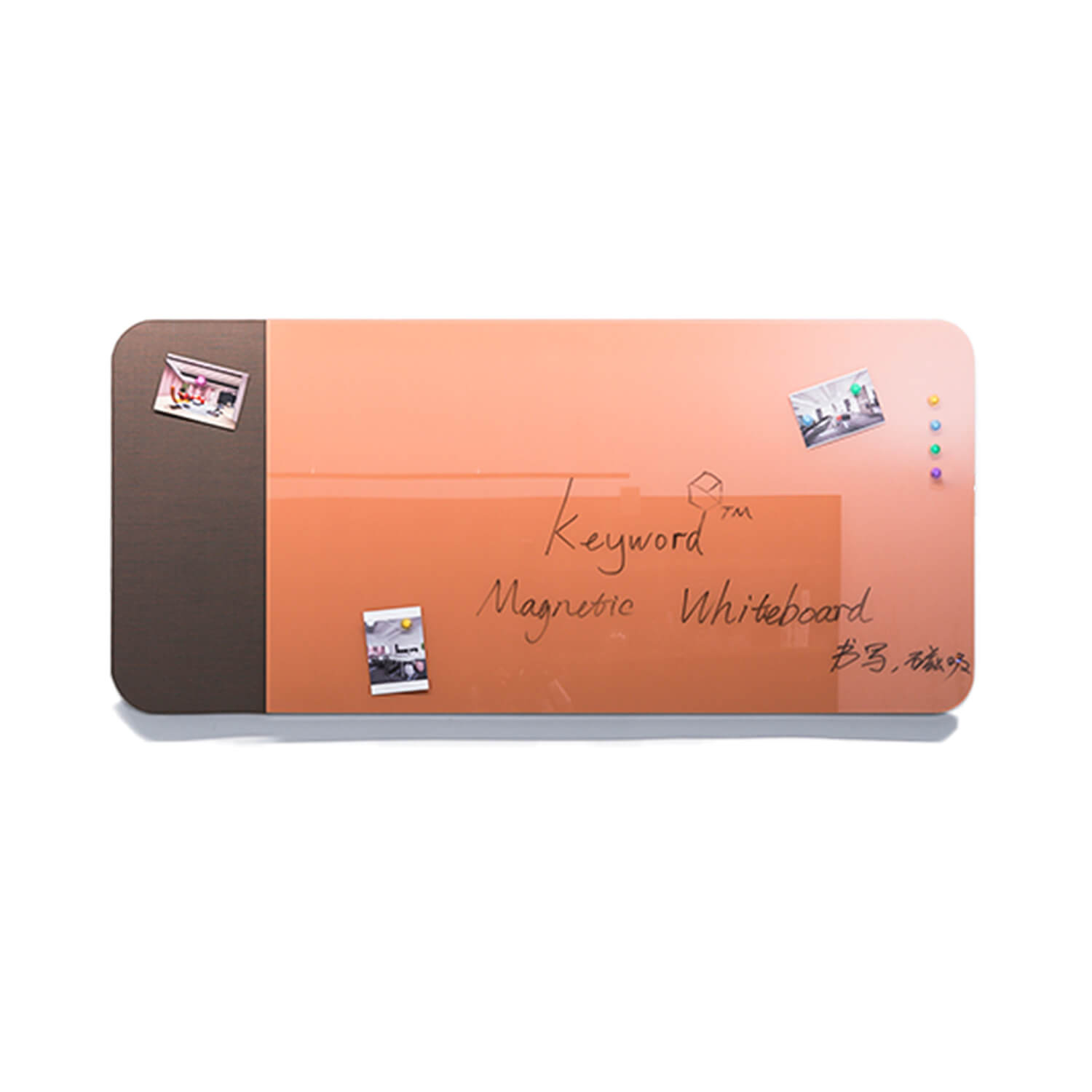  Minimalist Style Rounded Corner Wall Mounted Magnetic Whiteboard