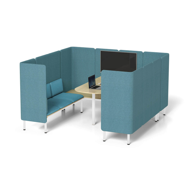 Classic Style Four Seater Workstation Soundproof Office Sofa