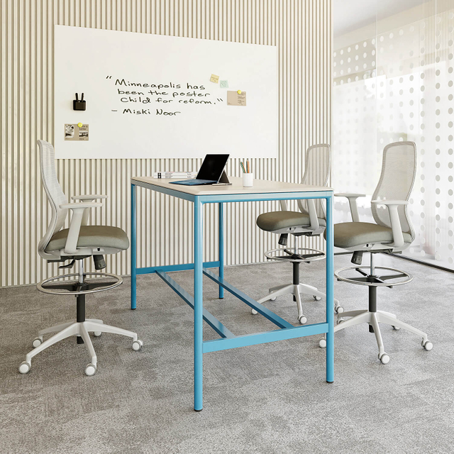 Modern Minimalist Relief Texture Office Workstation Wooden Bar Counter