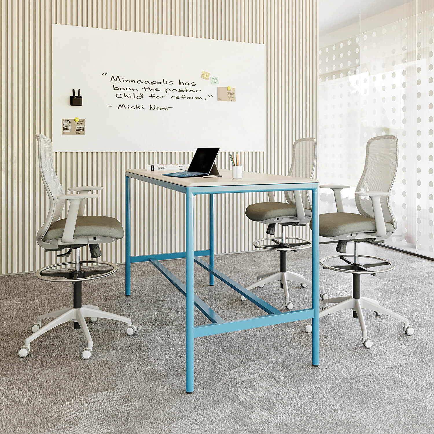 Modern Minimalist Relief Texture Office Workstation Wooden Bar Counter