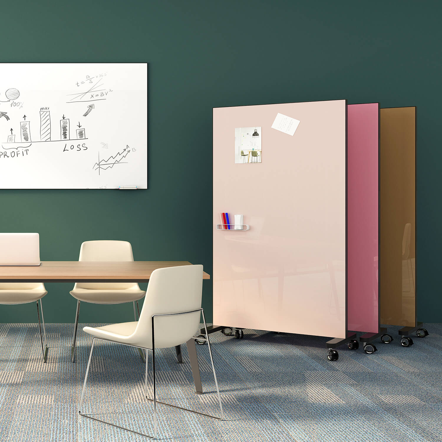 Factory Direct Price Portable Double Sided Glass Magnetic Whiteboard