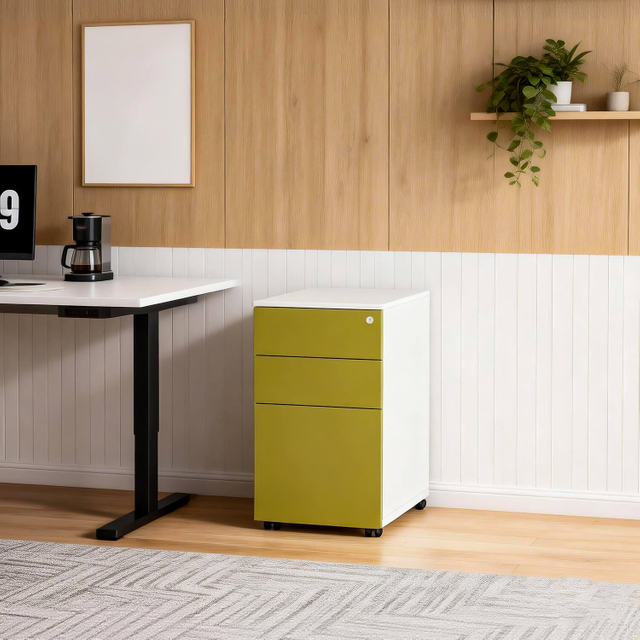 Minimalist Wooden Furniture Workstation Mobile Storage Cabinet