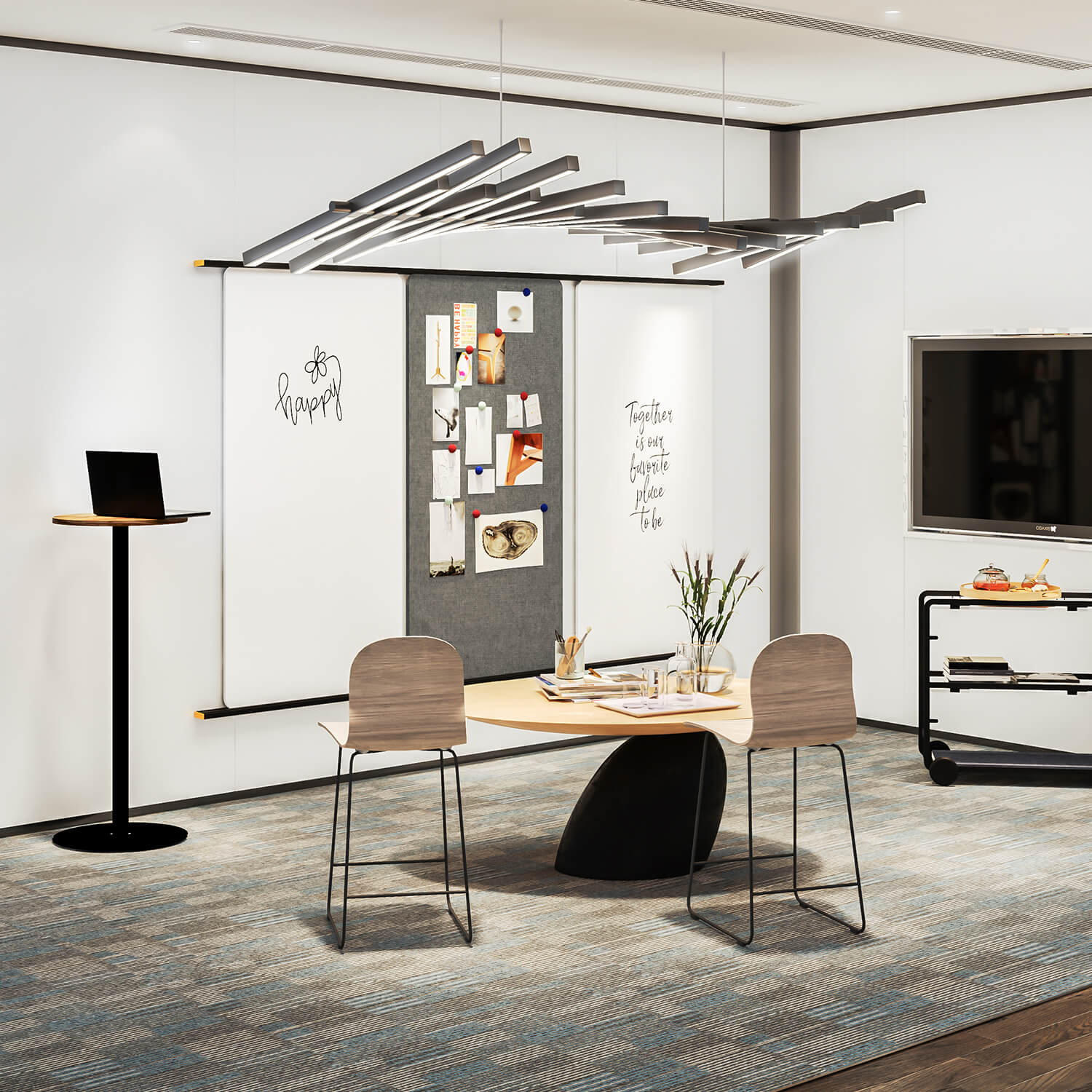 New Office Furniture Sliding Track Portable Whiteboard