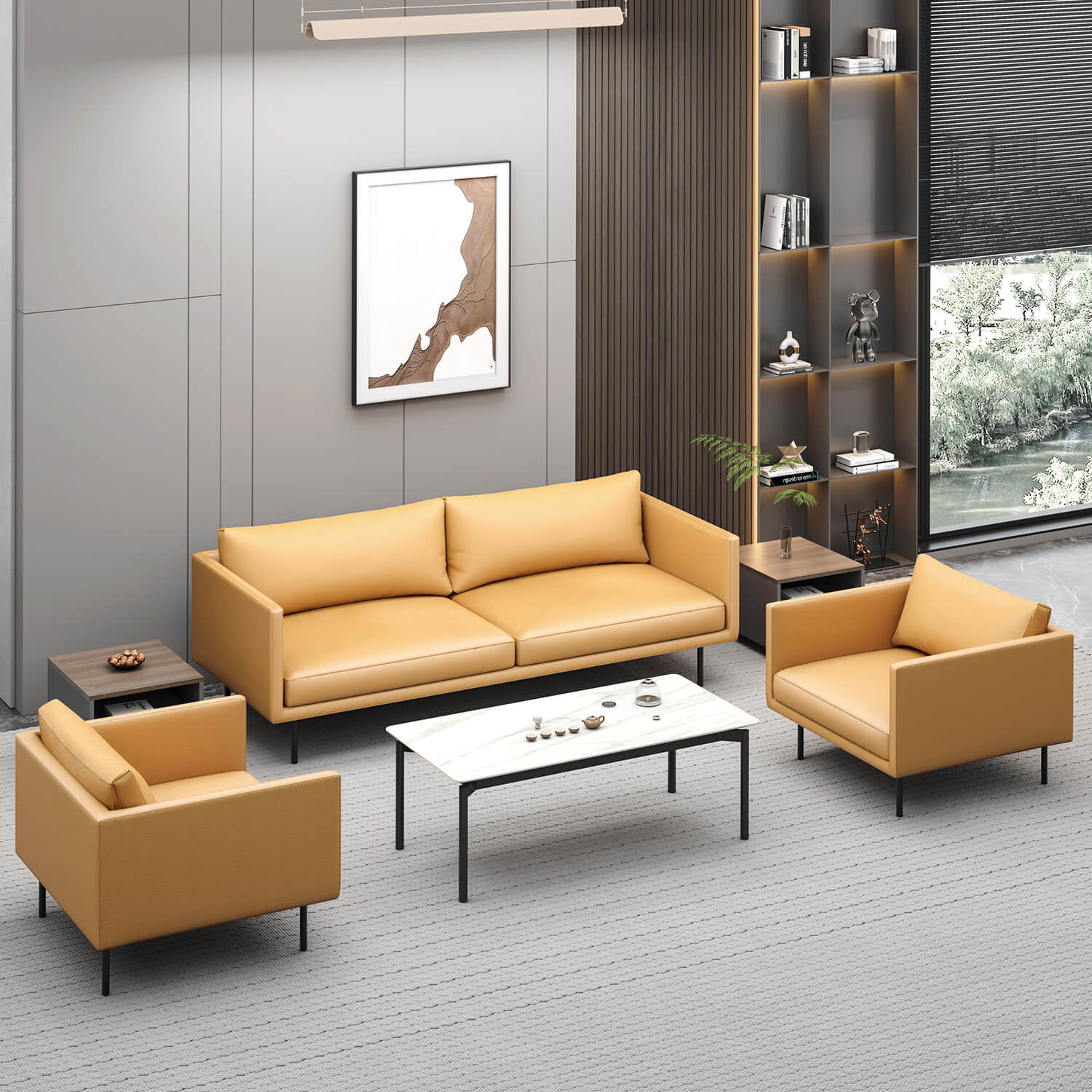 Luxury Inspired Office Reception Area School Lobby Public Space Office Sofa Set
