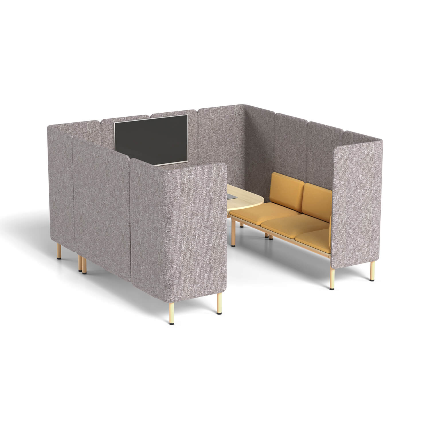 Classic Style Four Seater Workstation Soundproof Office Sofa