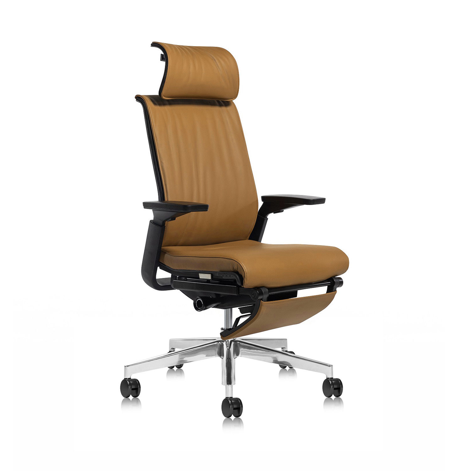 Luxury Style Nylon Second Generation Waist Support Adjustable Executive Leather Office Chair