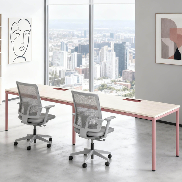 Modern Straight Line Workstation Employee Modular Desk