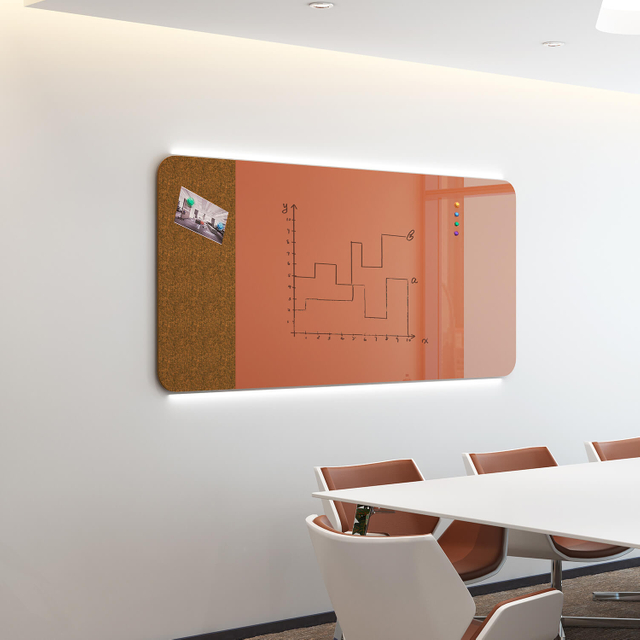  Minimalist Style Rounded Corner Wall Mounted Magnetic Whiteboard