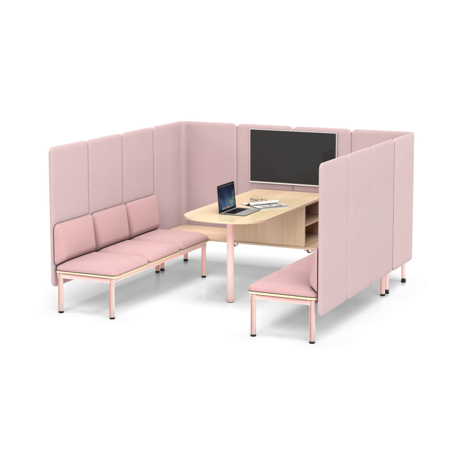 Classic Style Four Seater Workstation Soundproof Office Sofa