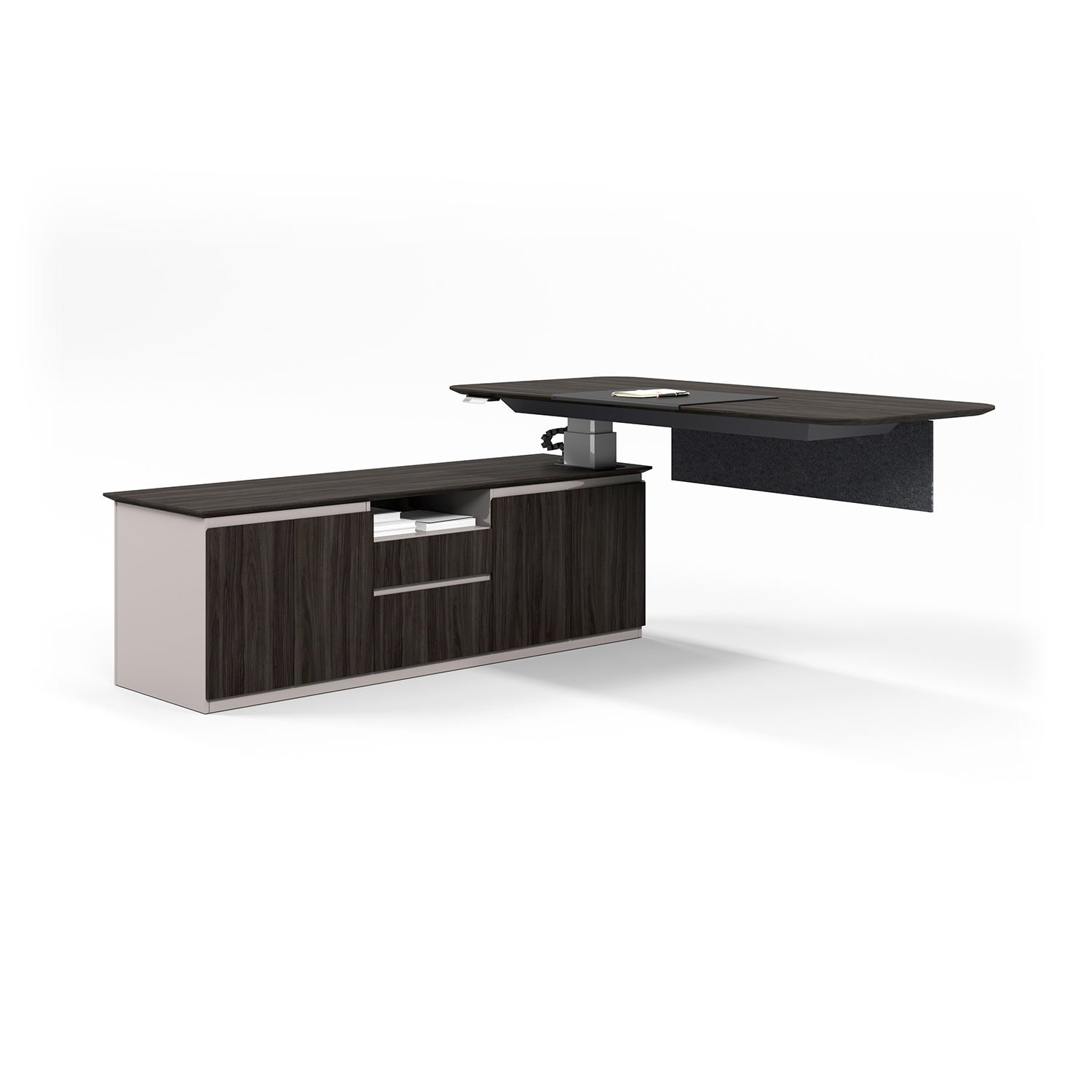 Luxury L Shaped Executive Manager Desk with Height Adjustment Modern Office Furniture