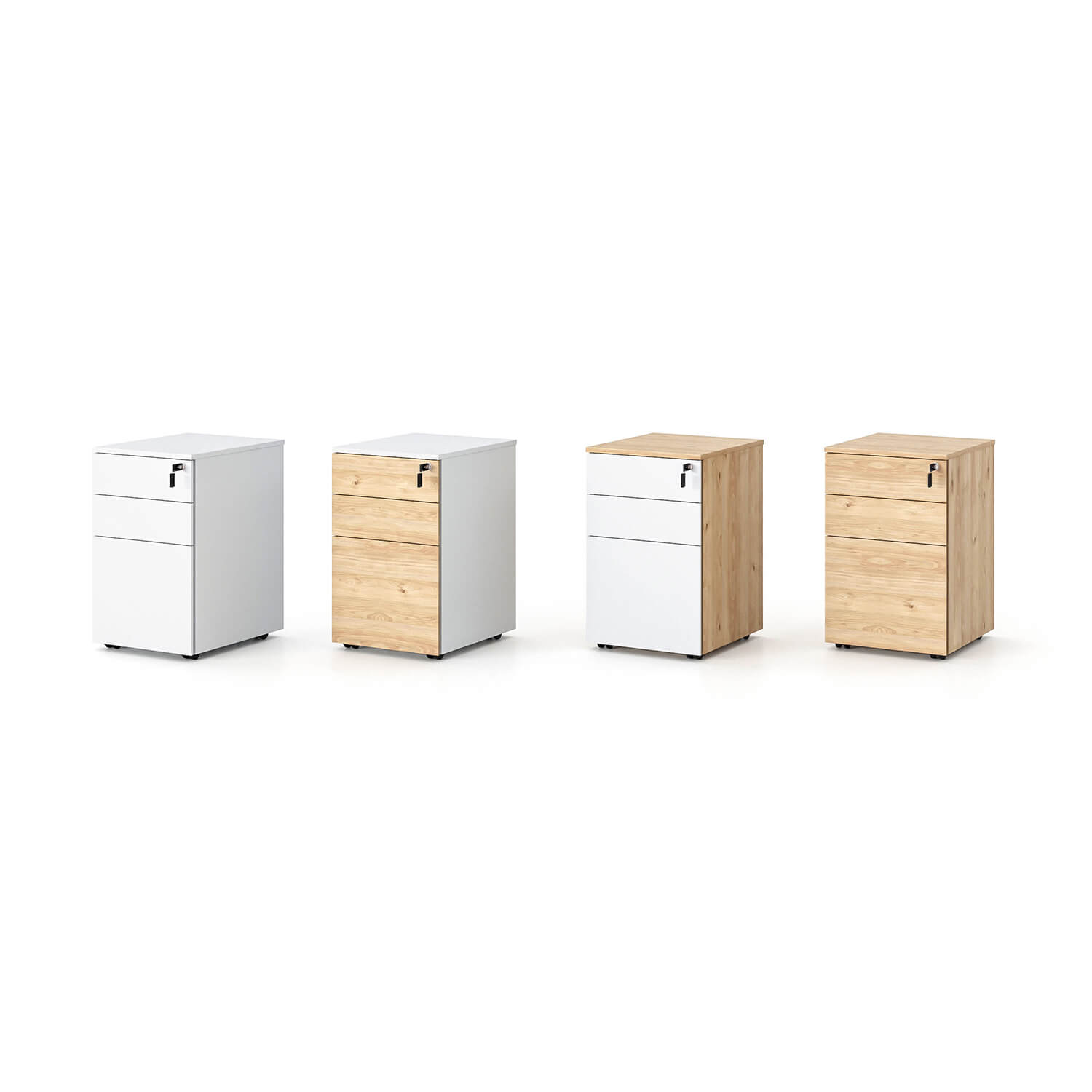Minimalist Wooden Furniture Workstation Mobile Storage Cabinet