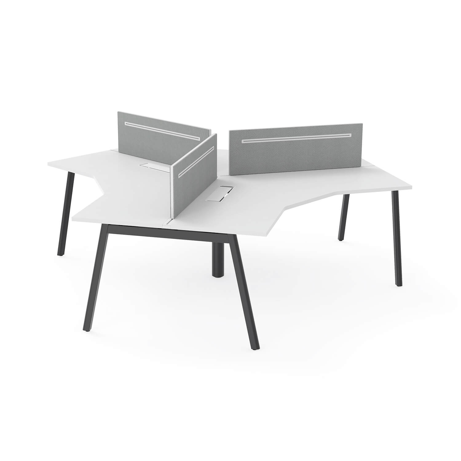 Modern Workstation V-Shaped Modular Three-Person Office Desk