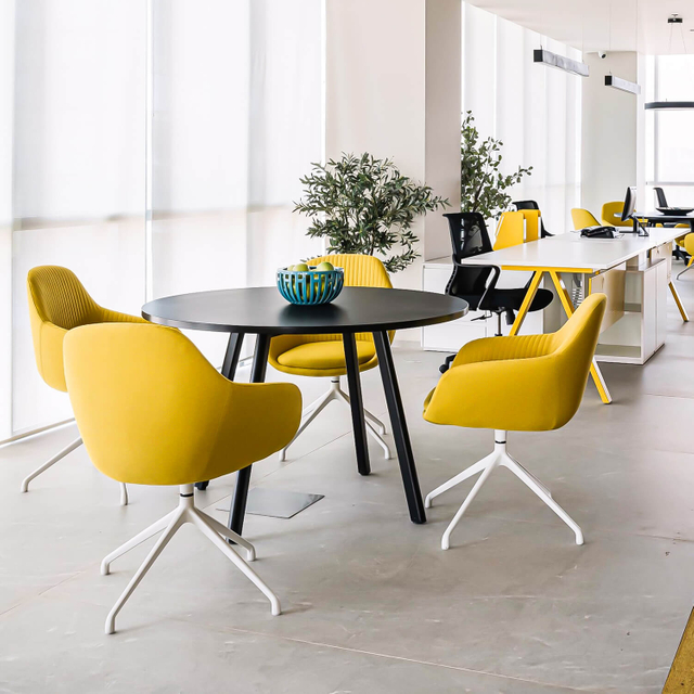 Minimalist Design Office Training Reception Metal Round Conference Table