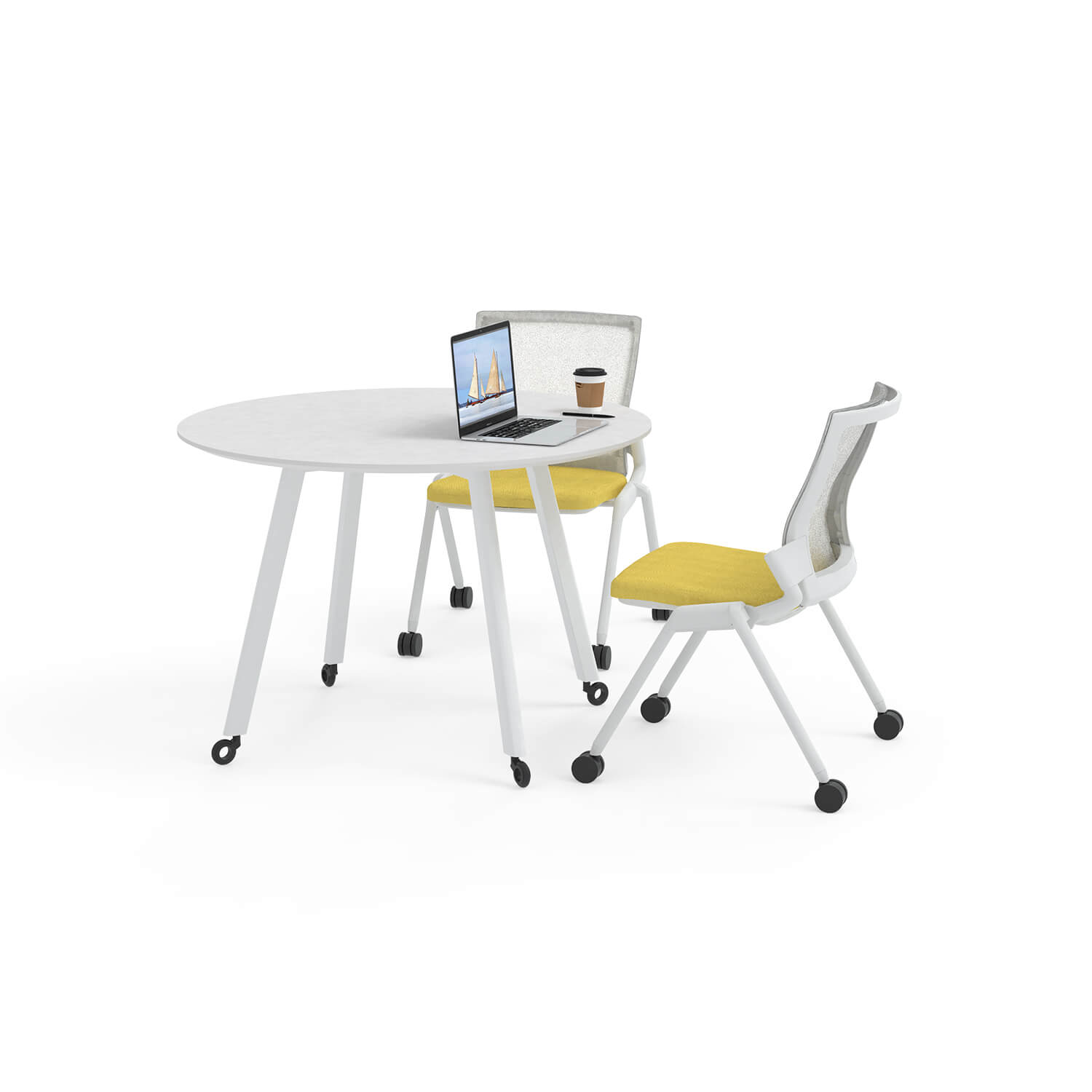 Minimalist Design Office Training Reception Metal Round Conference Table