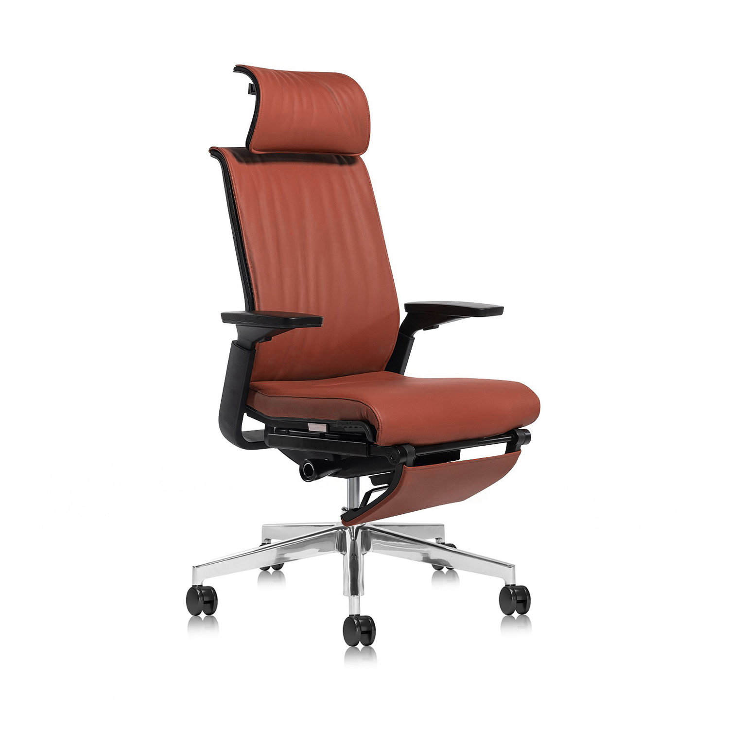 Luxury Style Nylon Second Generation Waist Support Adjustable Executive Leather Office Chair