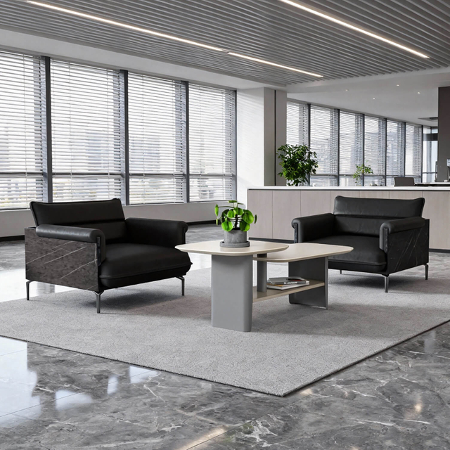 Minimalist Office Visitor Reception Area Wooden Office Coffee Table Desk
