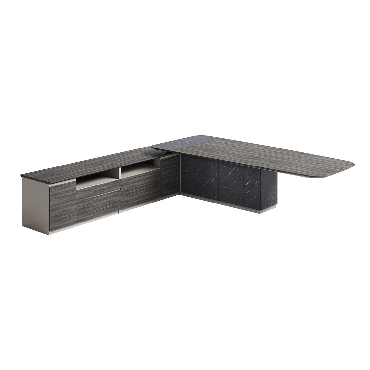 Luxury L Shaped Executive Manager Desk with Height Adjustment Modern Office Furniture