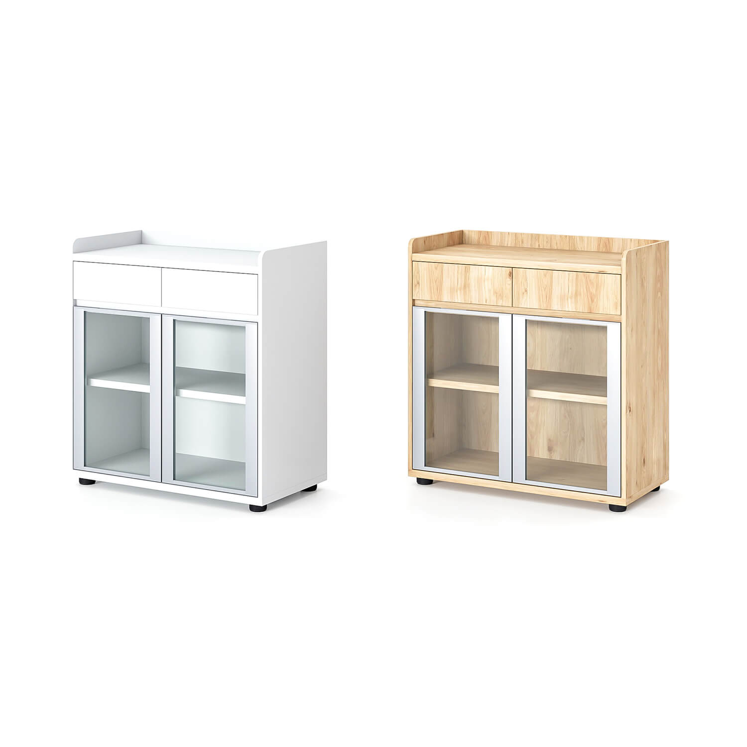 Modern Office Furniture Double Wooden Door Tea Cabinet