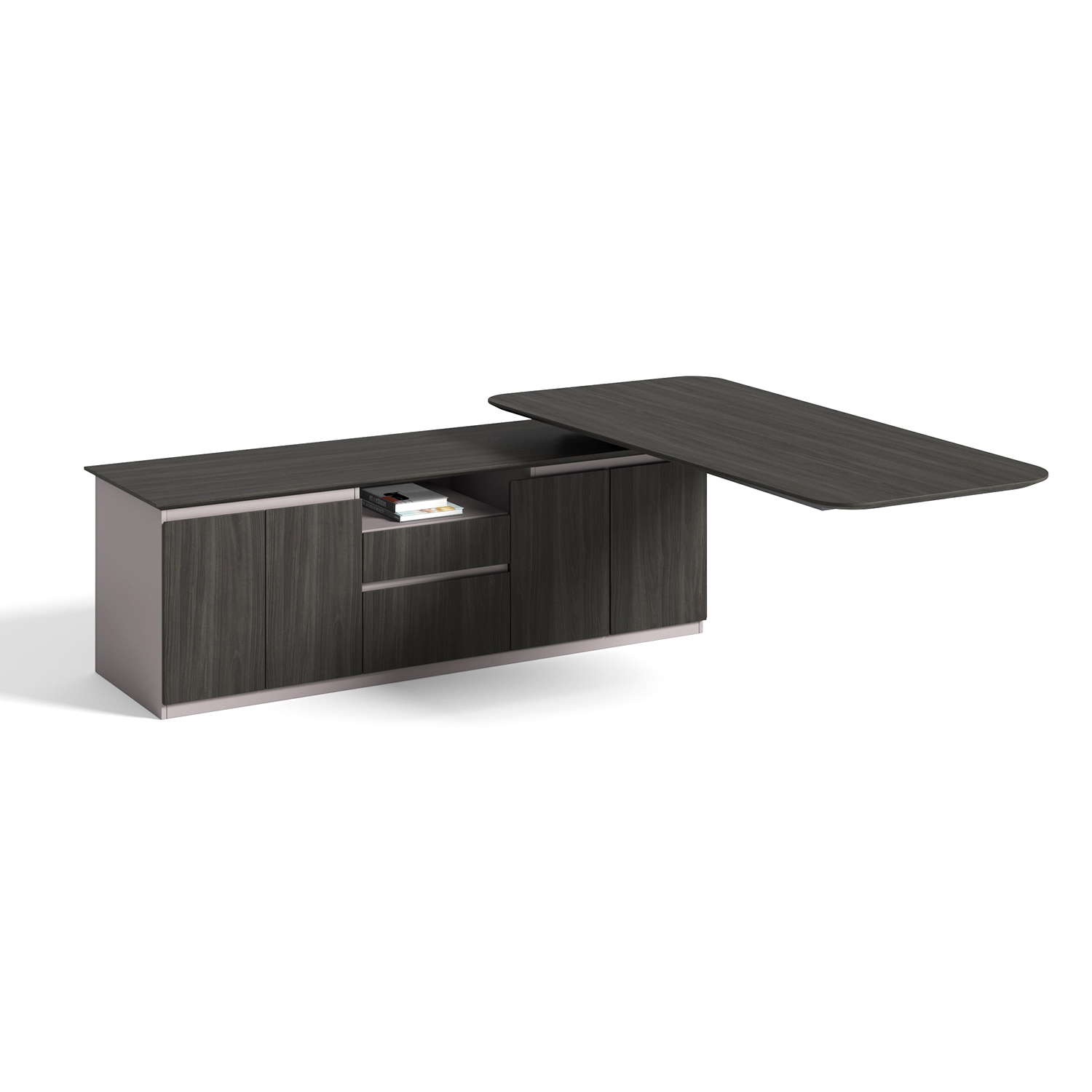 Luxury L Shaped Executive Manager Desk with Height Adjustment Modern Office Furniture