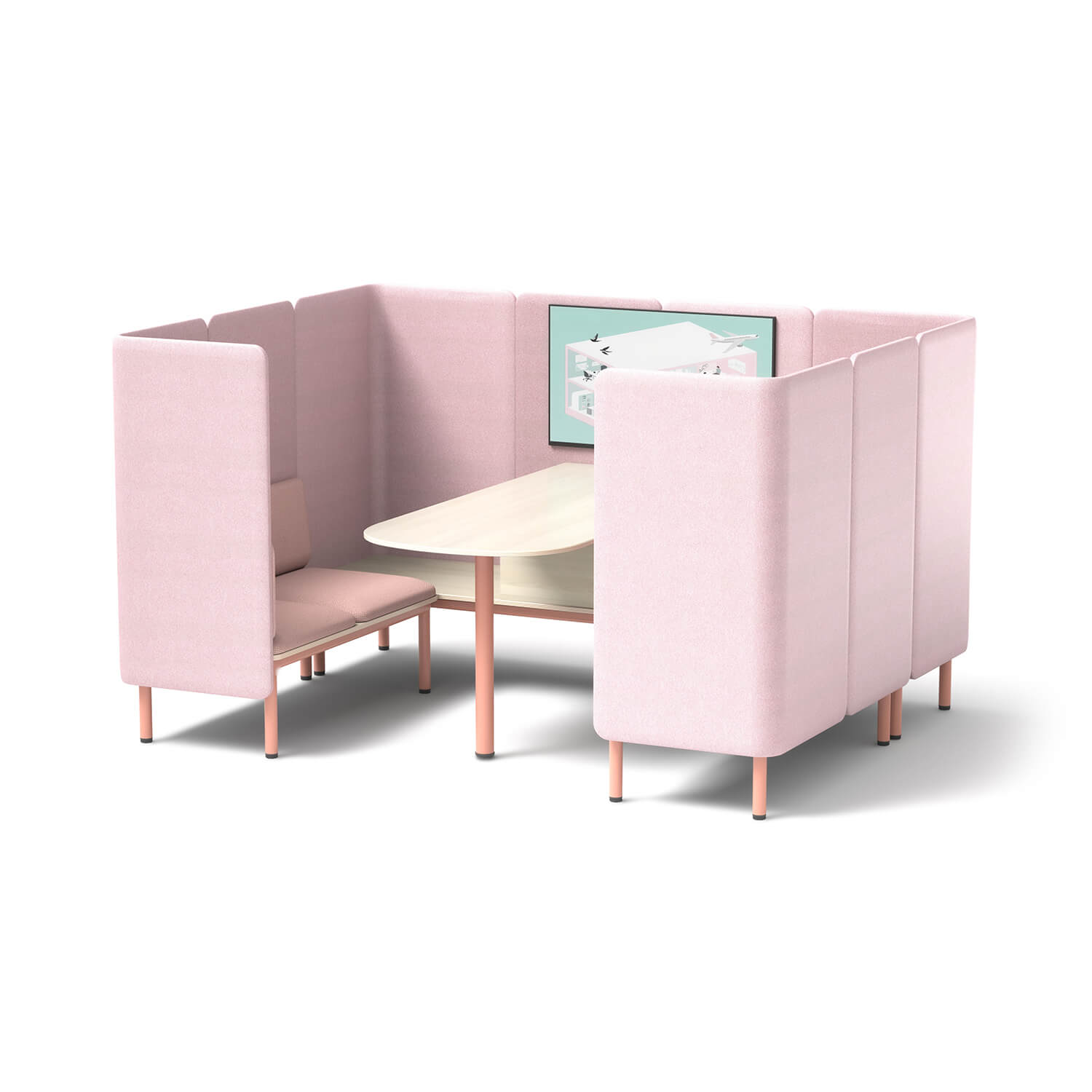 Classic Style Four Seater Workstation Soundproof Office Sofa