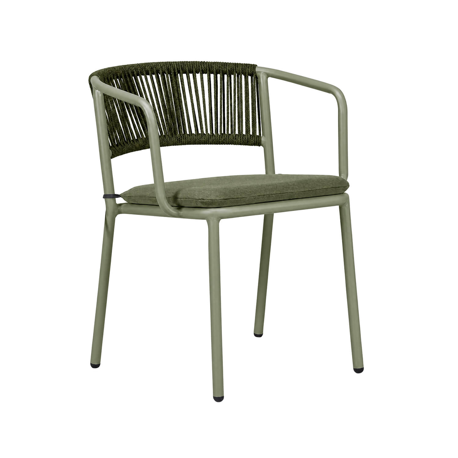 Rope Weave Outdoor Chair with Aluminum Frame and Cushion