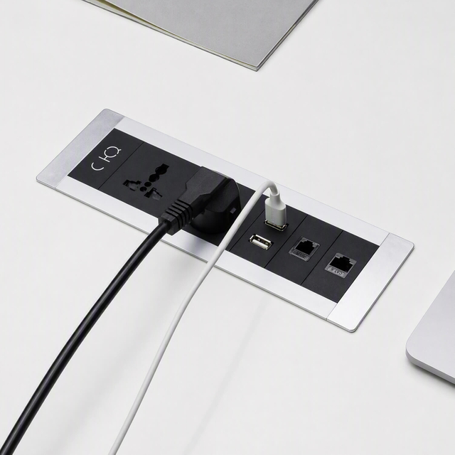 Square Recessed Power Socket for Office Desk