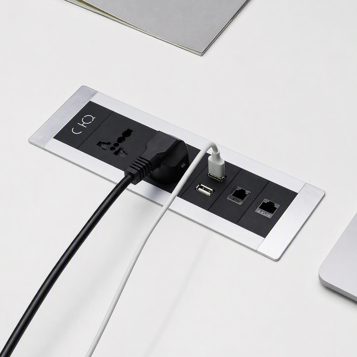 Square Recessed Power Socket for Office Desk