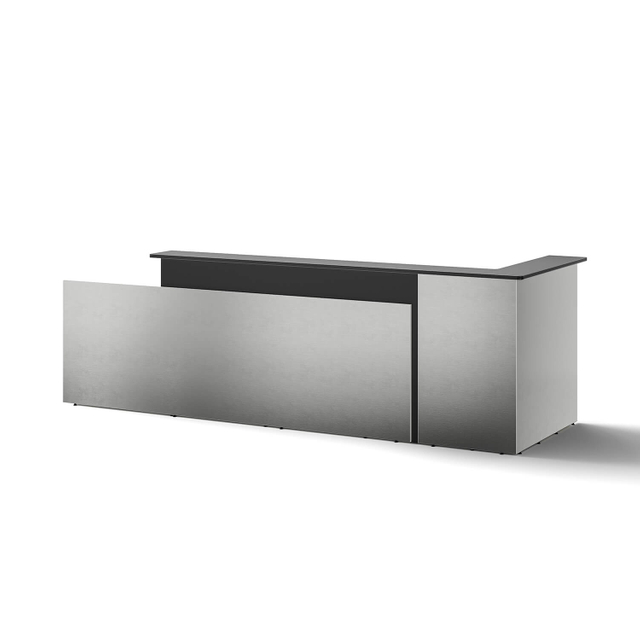 Sleek Metal Wood Hotel Lobby Reception Counter