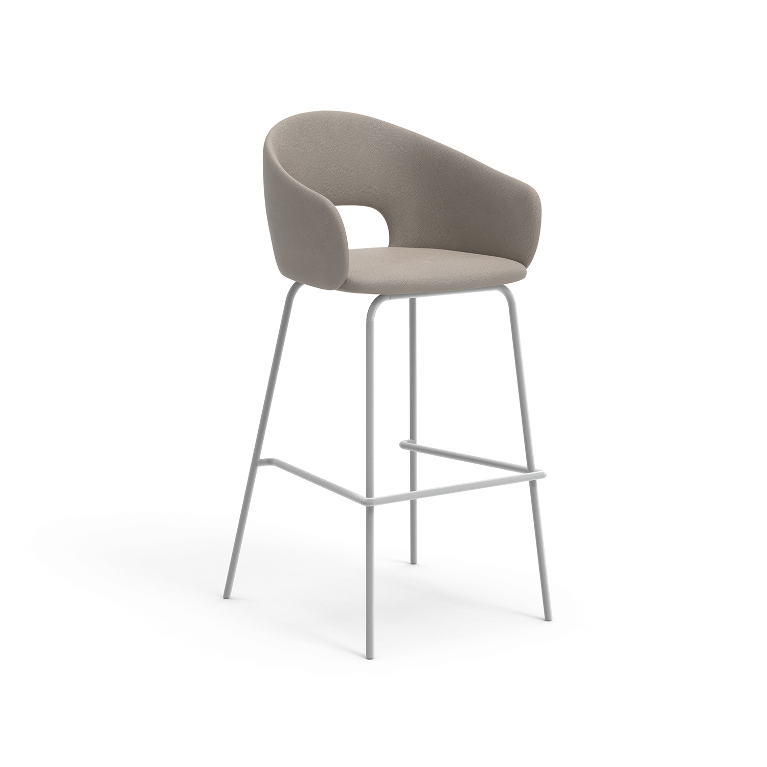 Multi Material Upholstered High Bar Stool for Office Pantry & Negotiation Lounge