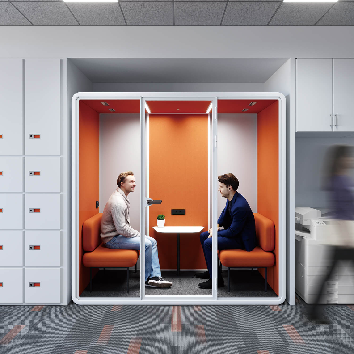 Aluminum Frame Glass Meeting Acoustic Booth