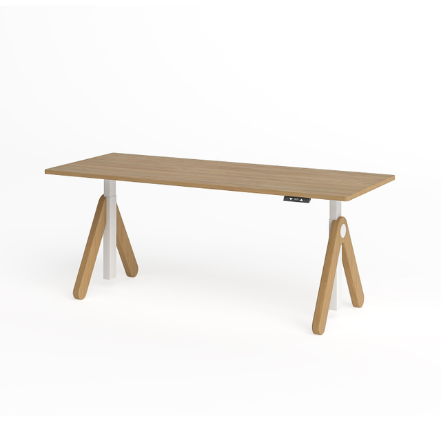 Ergonomic Height Adjustable Staff Workstation, Electric Sit Stand Employee Office Desk with Cable Management