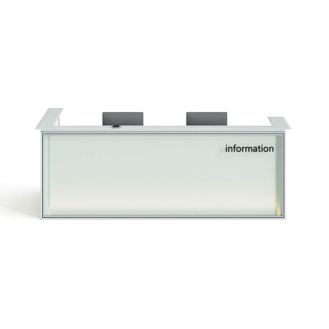Aluminum Frame Glass MFC Hotel Lobby Reception Desk