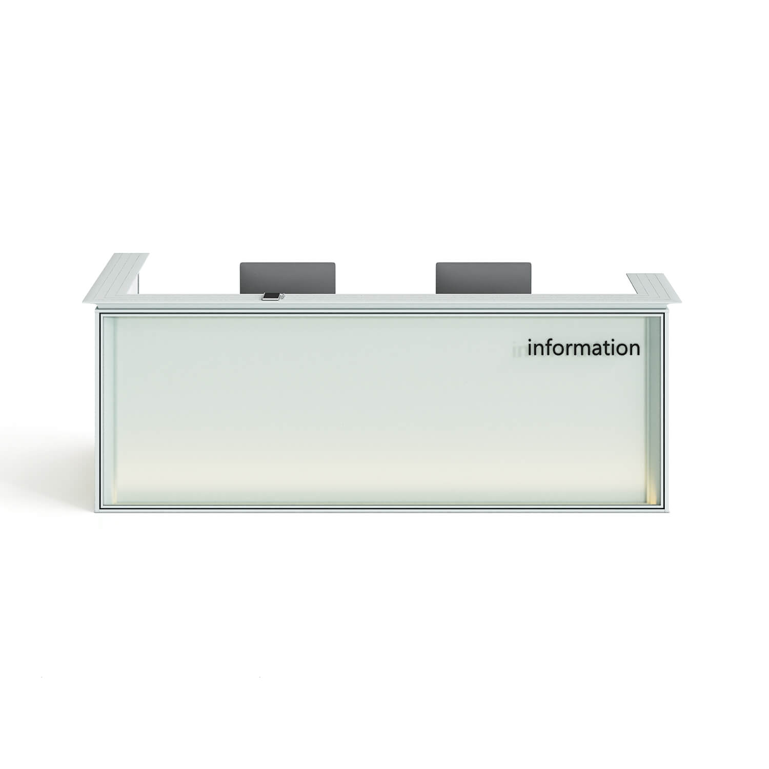 Aluminum Frame Glass MFC Hotel Lobby Reception Desk