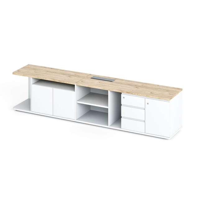 SpaceUnited Industrial-Style Office Furniture 3 Drawer Wooden Office Cabinet for Document Storage