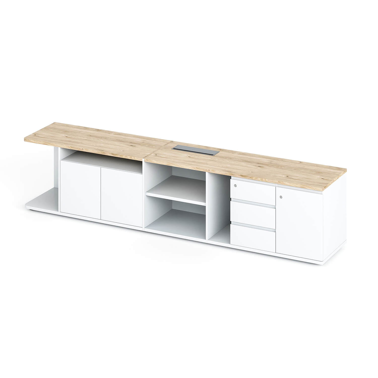 SpaceUnited Industrial-Style Office Furniture 3 Drawer Wooden Office Cabinet for Document Storage