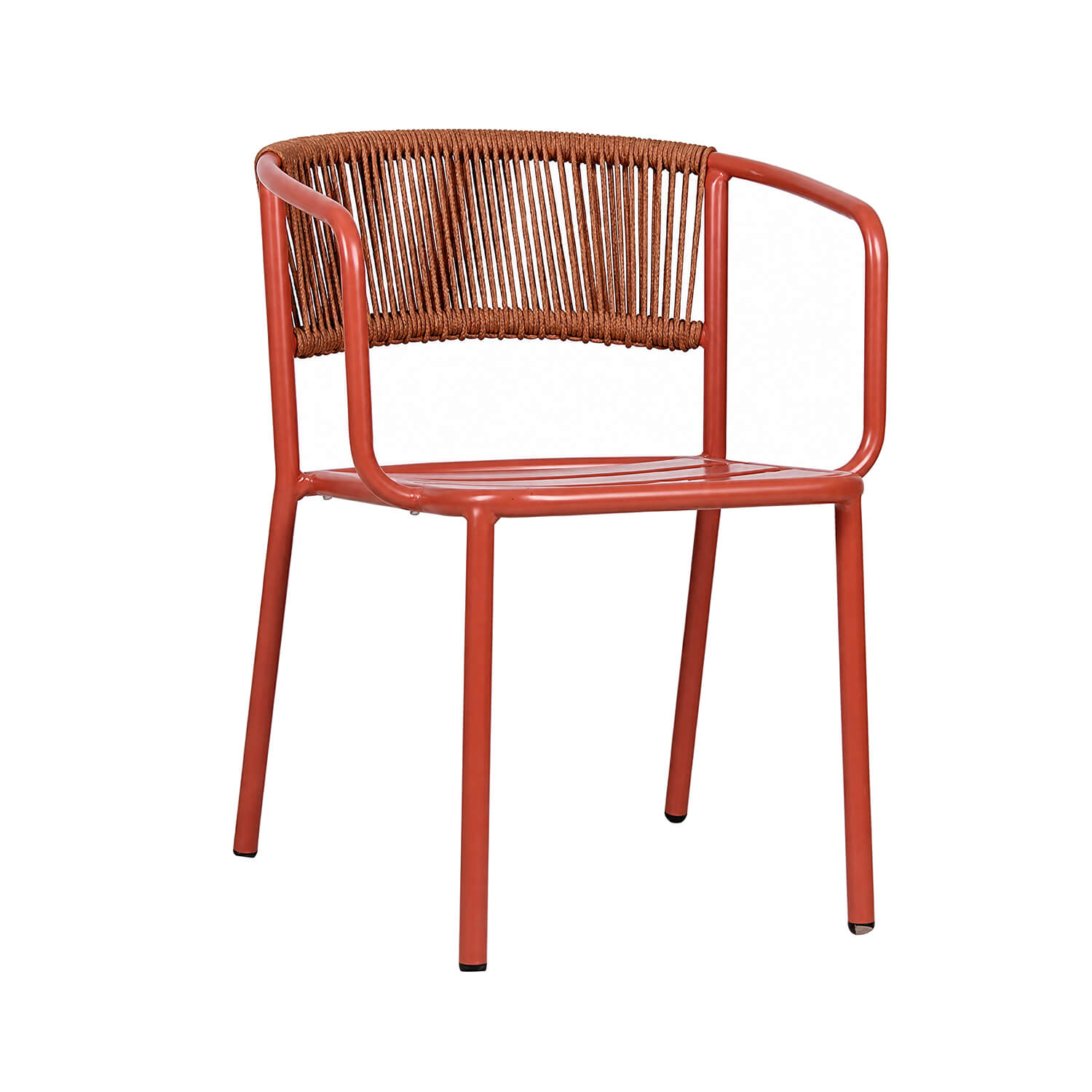 Rope Weave Outdoor Chair with Aluminum Frame and Cushion