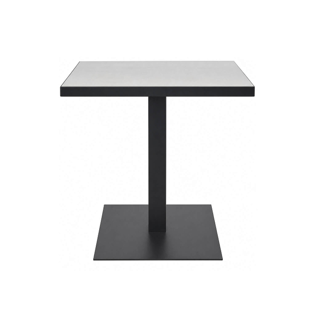 quare Outdoor Dining Table with Black Pedestal Base
